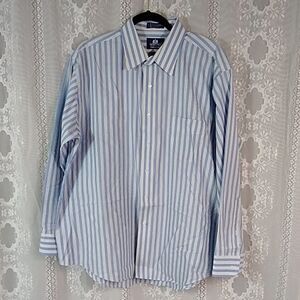 Stafford Wrinkle Free New Striped Label Men's Shirt Size 17.5 /35